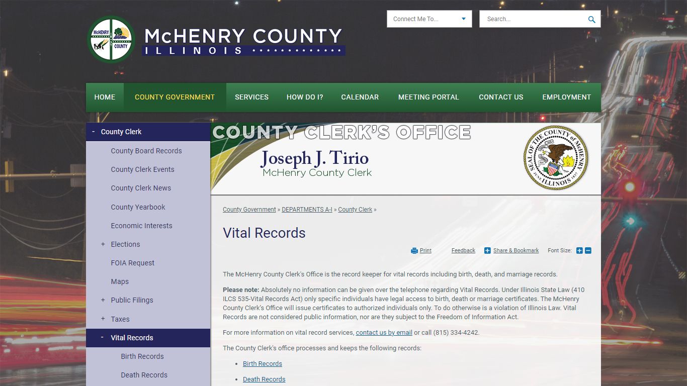 Vital Records | McHenry County, IL